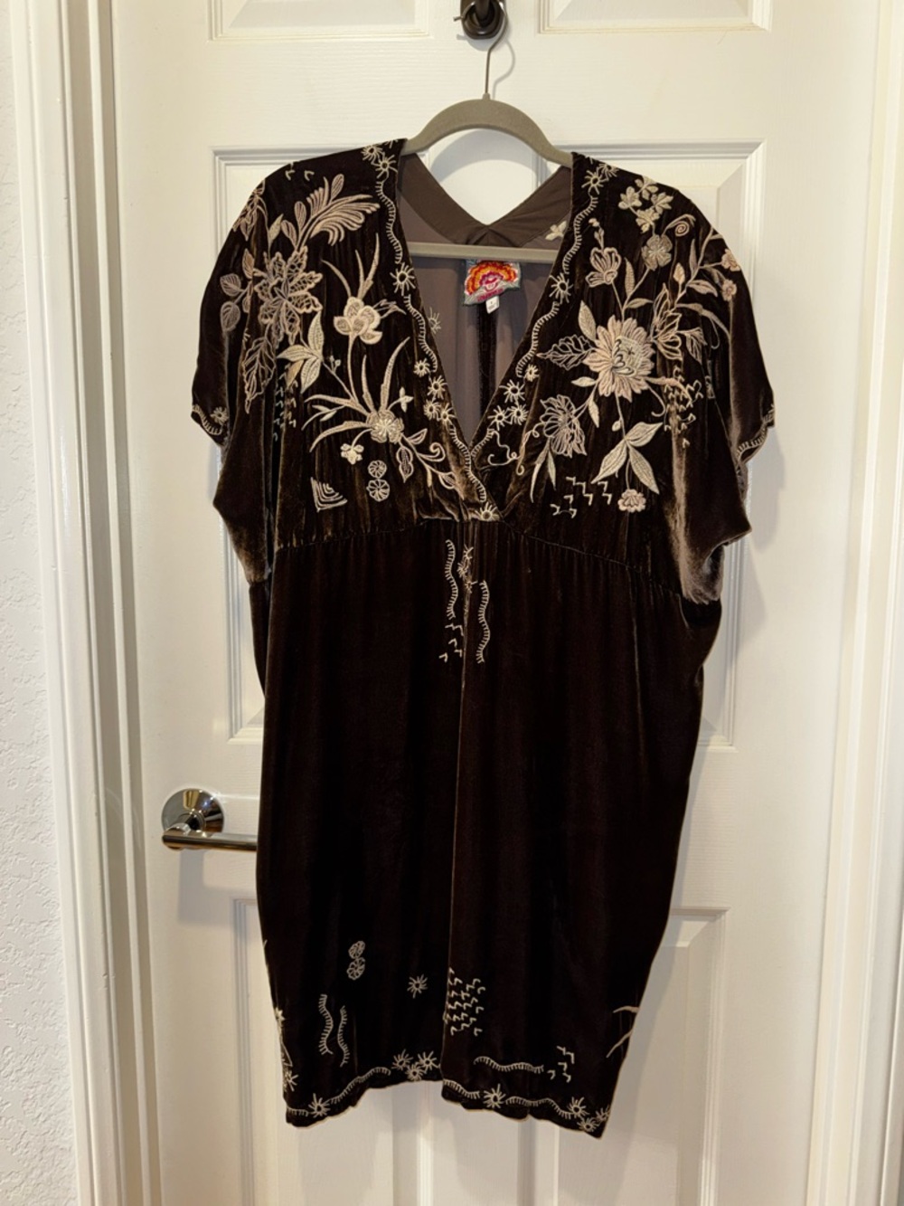 Johnny Was Silk Blend Maree Velvet Effortless Kaftan Sz S - Picture 4 of 11